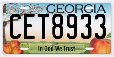 GA license plate CET8933