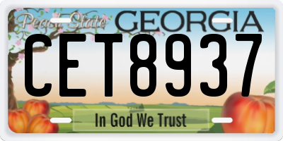 GA license plate CET8937