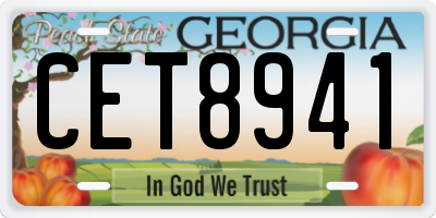 GA license plate CET8941