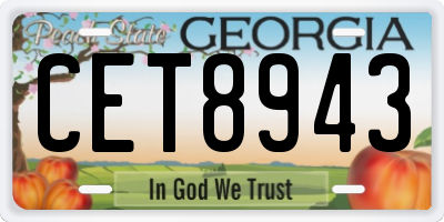 GA license plate CET8943