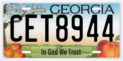 GA license plate CET8944