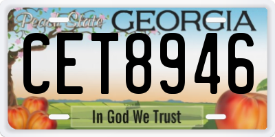 GA license plate CET8946