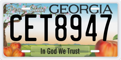 GA license plate CET8947
