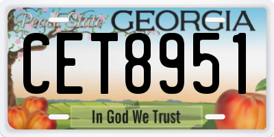GA license plate CET8951