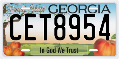 GA license plate CET8954