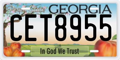 GA license plate CET8955
