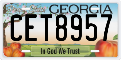 GA license plate CET8957