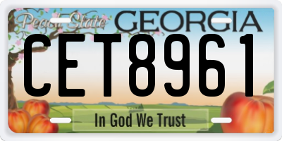 GA license plate CET8961