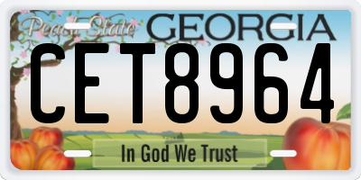 GA license plate CET8964