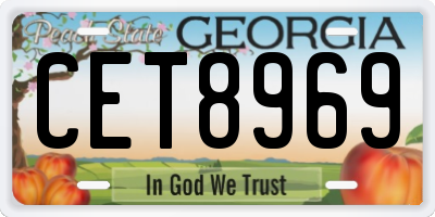 GA license plate CET8969