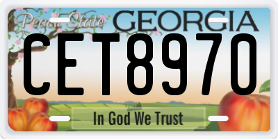 GA license plate CET8970
