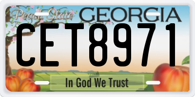 GA license plate CET8971