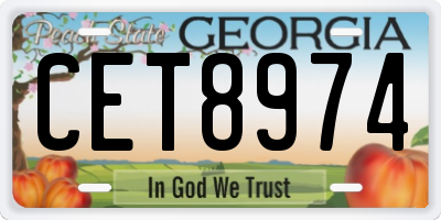 GA license plate CET8974