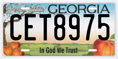 GA license plate CET8975