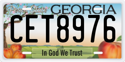 GA license plate CET8976