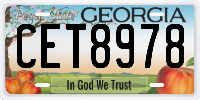 GA license plate CET8978