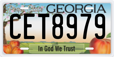 GA license plate CET8979