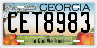 GA license plate CET8983