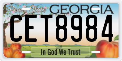 GA license plate CET8984