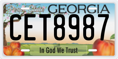 GA license plate CET8987