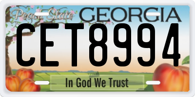 GA license plate CET8994
