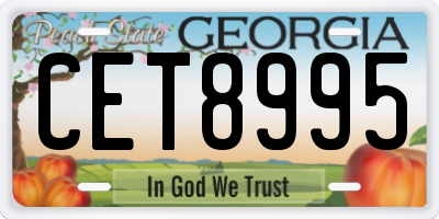 GA license plate CET8995