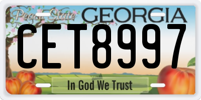 GA license plate CET8997