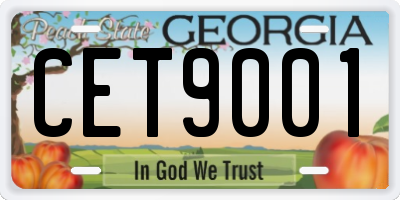 GA license plate CET9001