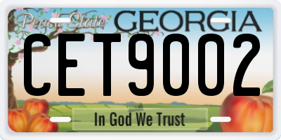 GA license plate CET9002