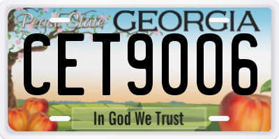 GA license plate CET9006