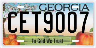 GA license plate CET9007