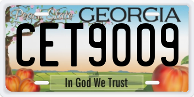 GA license plate CET9009
