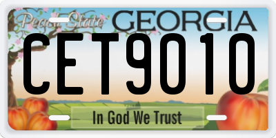 GA license plate CET9010