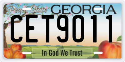 GA license plate CET9011