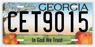 GA license plate CET9015