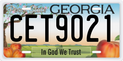 GA license plate CET9021