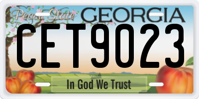 GA license plate CET9023