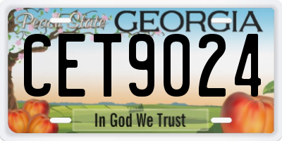 GA license plate CET9024
