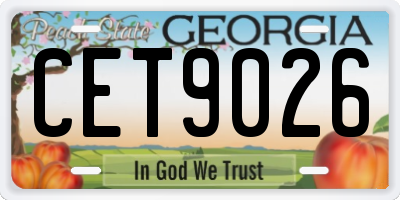 GA license plate CET9026
