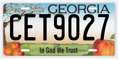 GA license plate CET9027