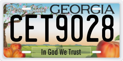 GA license plate CET9028