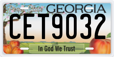 GA license plate CET9032