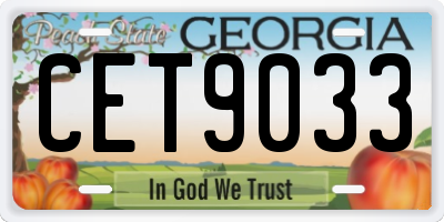 GA license plate CET9033