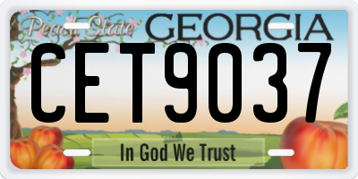 GA license plate CET9037