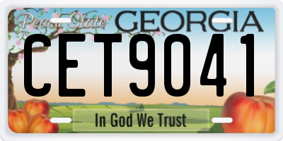 GA license plate CET9041