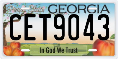 GA license plate CET9043