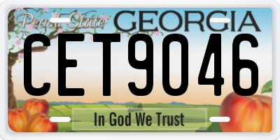 GA license plate CET9046