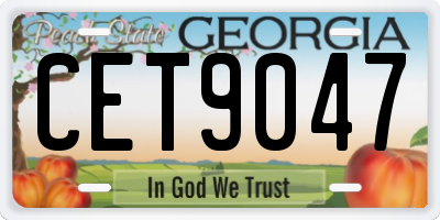 GA license plate CET9047