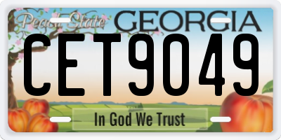 GA license plate CET9049