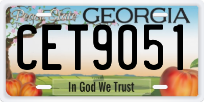 GA license plate CET9051